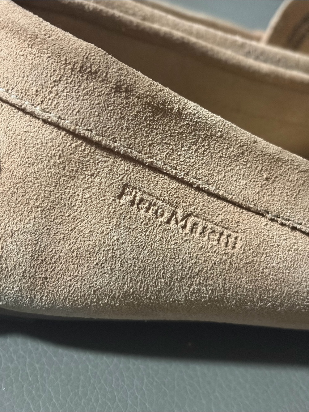 PIERO MASETTI Leather Loafers with Chain Accent - Beige - Picture 7 of 9